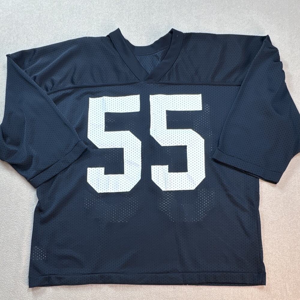 Vintage Athletic Wear Football Jersey #55 Black White Mesh XL USA Retro 80s 90s